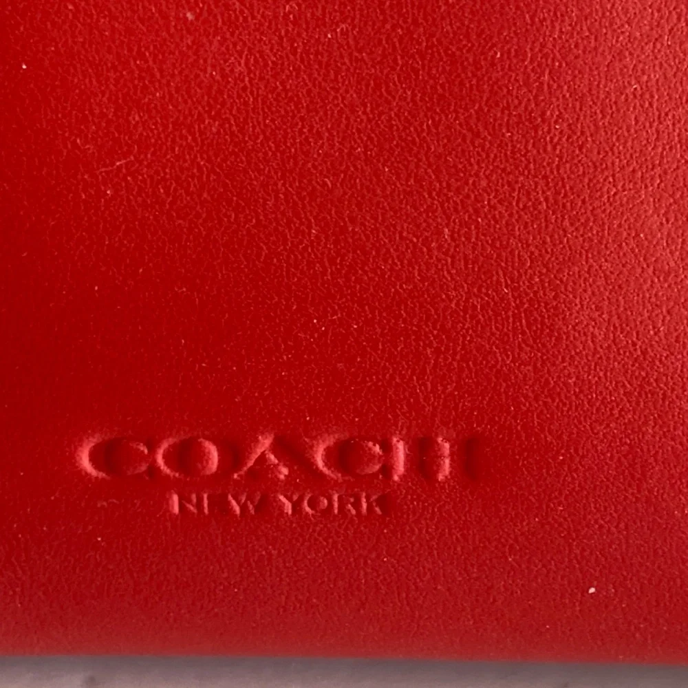Coach Pac-Man Limited Edition Cosmetic Case Red Leather Cherries F56712 AS IS